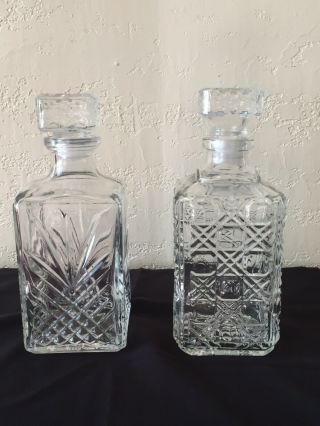 Italian And French Glass Decanters Set Of Two