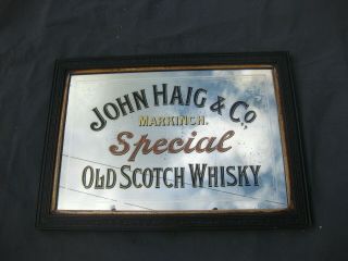 22144 Old Glass Mirror Nto Enamel Sign Scotch Whisky Bottle Advert John Haig