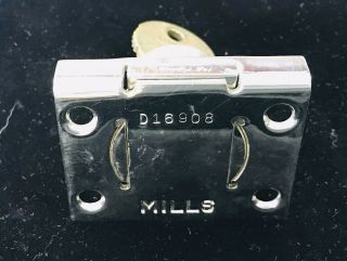 Chrome Mills Novelty Co Antique Slot Machine Lock And Key 3