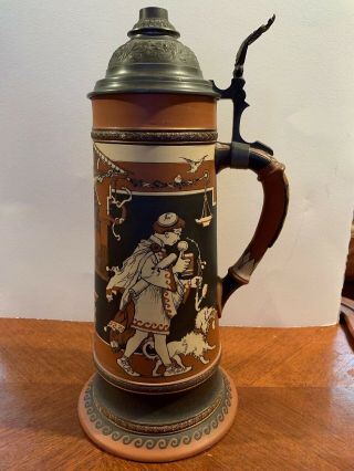 Mettlach 3l Beer Stein With Lid
