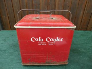 Vintage Red Drink Cola Cooler Chest With Lid Drink Soda Great Decoration
