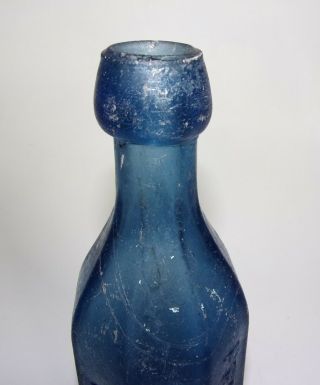 Cobalt Blue 8 Sided Soda Mineral Waters Bottle SEITZ & BRO EASTON PA PREMIUM 3