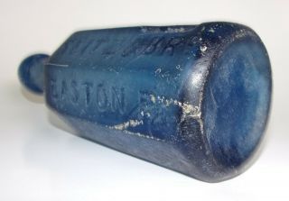 Cobalt Blue 8 Sided Soda Mineral Waters Bottle SEITZ & BRO EASTON PA PREMIUM 4