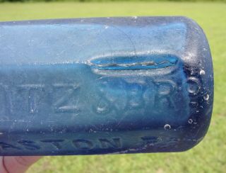 Cobalt Blue 8 Sided Soda Mineral Waters Bottle SEITZ & BRO EASTON PA PREMIUM 8