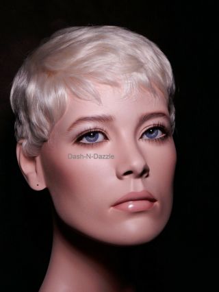 Female mannequin wig bust GLASS EYES eyes 9