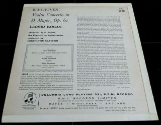 Beethoven: Violin Concerto - Leonid Kogan Columbia 33CX 1738 ED1 LP 3