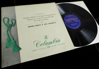 Schubert: Rondeau Brillant / Fantaisie - Martzy Columbia 33cx 1372 Ed1 Lp