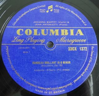 Schubert: Rondeau Brillant / Fantaisie - Martzy Columbia 33CX 1372 ED1 LP 4