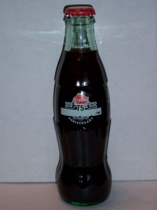 8 Oz Coca Cola Commemorative Bottle - 2008 Krystal 75th Anniversary Employee