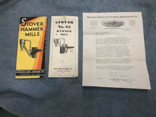 32 33 Stover No.  88 91 92 93 Hammer Mill Mfg & Engine Co Sales Brochures Letter