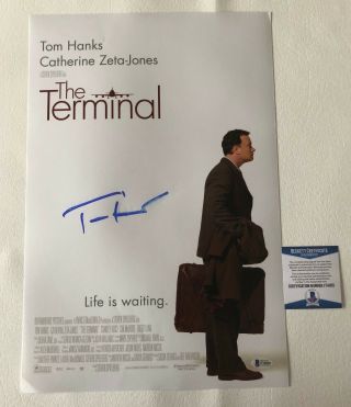 Tom Hanks Signed Autographed The Terminal 12x18 Photo Poster Beckett Bas