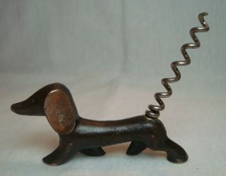 Rare Vintage Dachshund Dog Metal Corkscrew With Manufacturer 