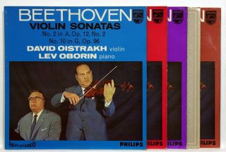 Oistrakh,  Oborin - Beethoven Violin Sonatas Philips Sal 3416/20 5xlps Ex,