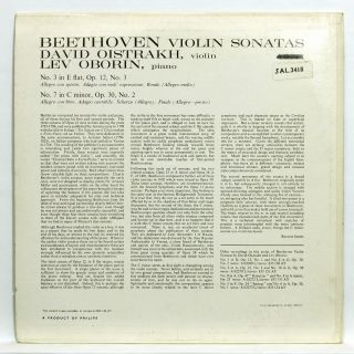 OISTRAKH,  OBORIN - BEETHOVEN violin sonatas PHILIPS SAL 3416/20 5xLPs EX, 8