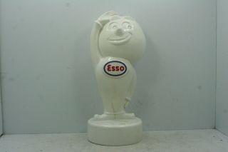 Vintage Esso White Oil Drop Boy Plastic Bank - 7 " High