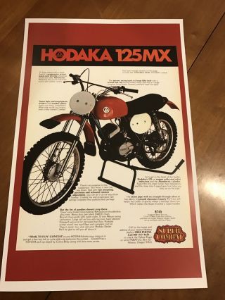Vintage Hodaka Combat Motorcycle Ad Poster Home Decor Man Cave Art D7509