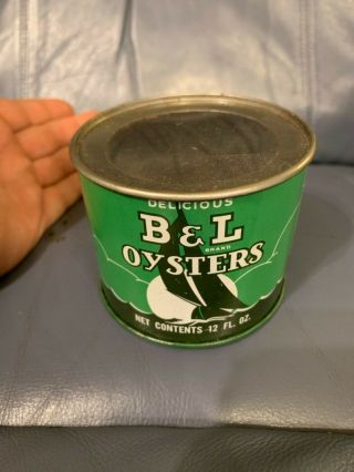 Vintage 12 Oz.  B & L Oyster Tin Can Princess Anne MD Bivalve Oyster Packing Co. 2
