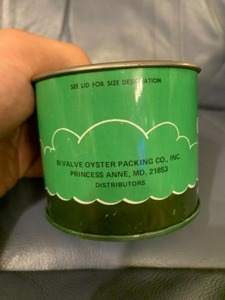 Vintage 12 Oz.  B & L Oyster Tin Can Princess Anne MD Bivalve Oyster Packing Co. 4