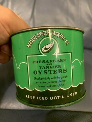 Vintage 12 Oz.  B & L Oyster Tin Can Princess Anne MD Bivalve Oyster Packing Co. 6