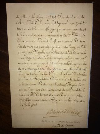 1906 Signed Letter by Queen Wilhelmina of Netherlands Princess of Orange Nassau 2