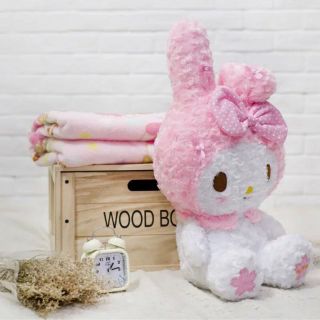 Cute Pink Bowknot My Melody Kitty Doll Plush Toy Soft Blanket Xmas Gift