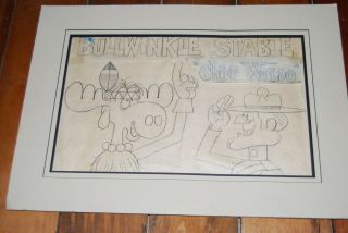 Pencil Drawing By Lew Keller Of Bullwinkle And Dudley Doright