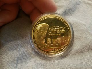 Rare Coca Cola Coin Token Gold Advert