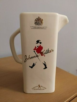 Vintage Johnnie Walker Scotch Whiskey Ceramic Pitcher Promotional