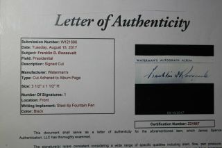 2017 Leaf Executive President Franklin Roosevelt Cut Signature JSA Cert.  Great 4