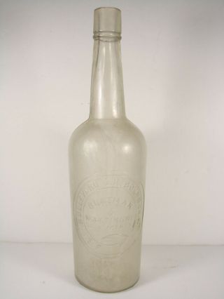 Antique 1890 - 1895 Bottle Boulevard O.  K.  Bourbon Buneman And Martinoni S.  F.
