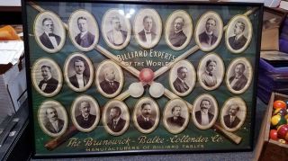 Brunswick Balke Collender Billiards Co.  Experts Of The World Poster Framed