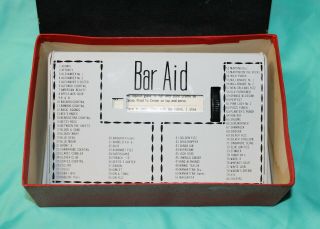 Vintage Metal Bar Aid Cocktail Mixed Drink Guide 80 Recipes Roll Bar Japan White