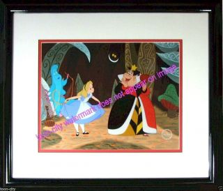 Alice In Wonderland Disney Sericel Curtsey To The Queen Custom Background