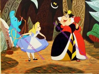 Alice in Wonderland Disney Sericel Curtsey to the Queen Custom Background 2