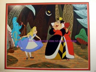 Alice in Wonderland Disney Sericel Curtsey to the Queen Custom Background 3