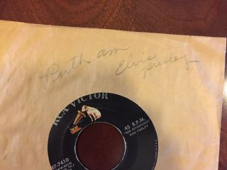 Elvis Presley Signed 45 Rpm Record One Night With You B/W I Got Stung 2