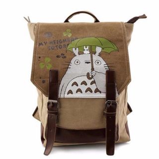 My Neighbor Totoro Teens Canvas Backpack Unisex Shoulder Bags Students Bookbag