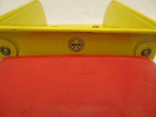 Vintage 1950 ' s Marx Toy Pressed Steel Sand & Gravel Dump Truck Red & Yellow 8