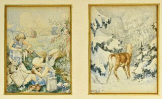 4 Watercolor Painting Fantasy Illustrations1929 R (Rudolf) Blum 2