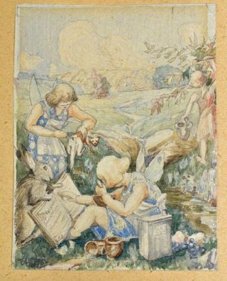 4 Watercolor Painting Fantasy Illustrations1929 R (Rudolf) Blum 6