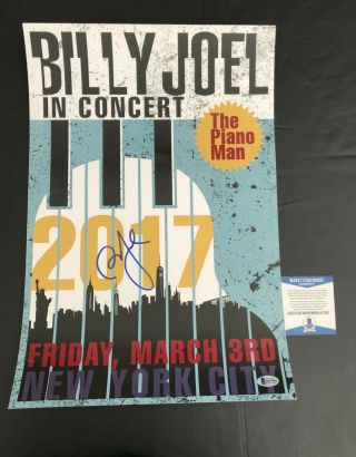 Billy Joel Signed York Show Autograph Piano Man Poster Beckett Bas