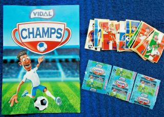 Vidal Champs Bubble Gum Stickers Wrappers Full Set Football W Cup 2018