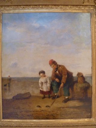 BY WILLIAM SHAYER - CRAB FISHING - SOUTHAMPTON LARGE OIL PAINTING - LISTED 2