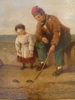 BY WILLIAM SHAYER - CRAB FISHING - SOUTHAMPTON LARGE OIL PAINTING - LISTED 5