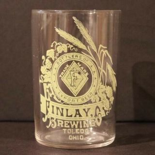 Finlay Brewing Etched Glass - Toledo Oh