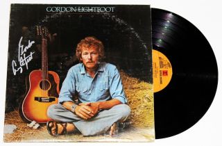 Gordon Lightfoot Signed Sundown Lp Vinyl Record Autographed Album,