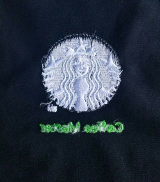 Rare Starbucks Embroidered Black Apron Coffee Master Program 6