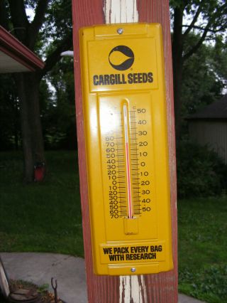 Vintage 1970s Cargill Seeds Advertising Thermometer