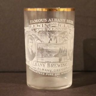 Albany Brewing Etched Glass - Albany Or - Lewis & Clark