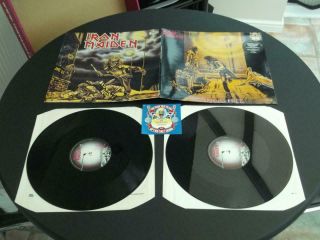 Iron Maiden Running / Sanctuary 1990 Uk Press 2 X 12 " Vinyl Record Single